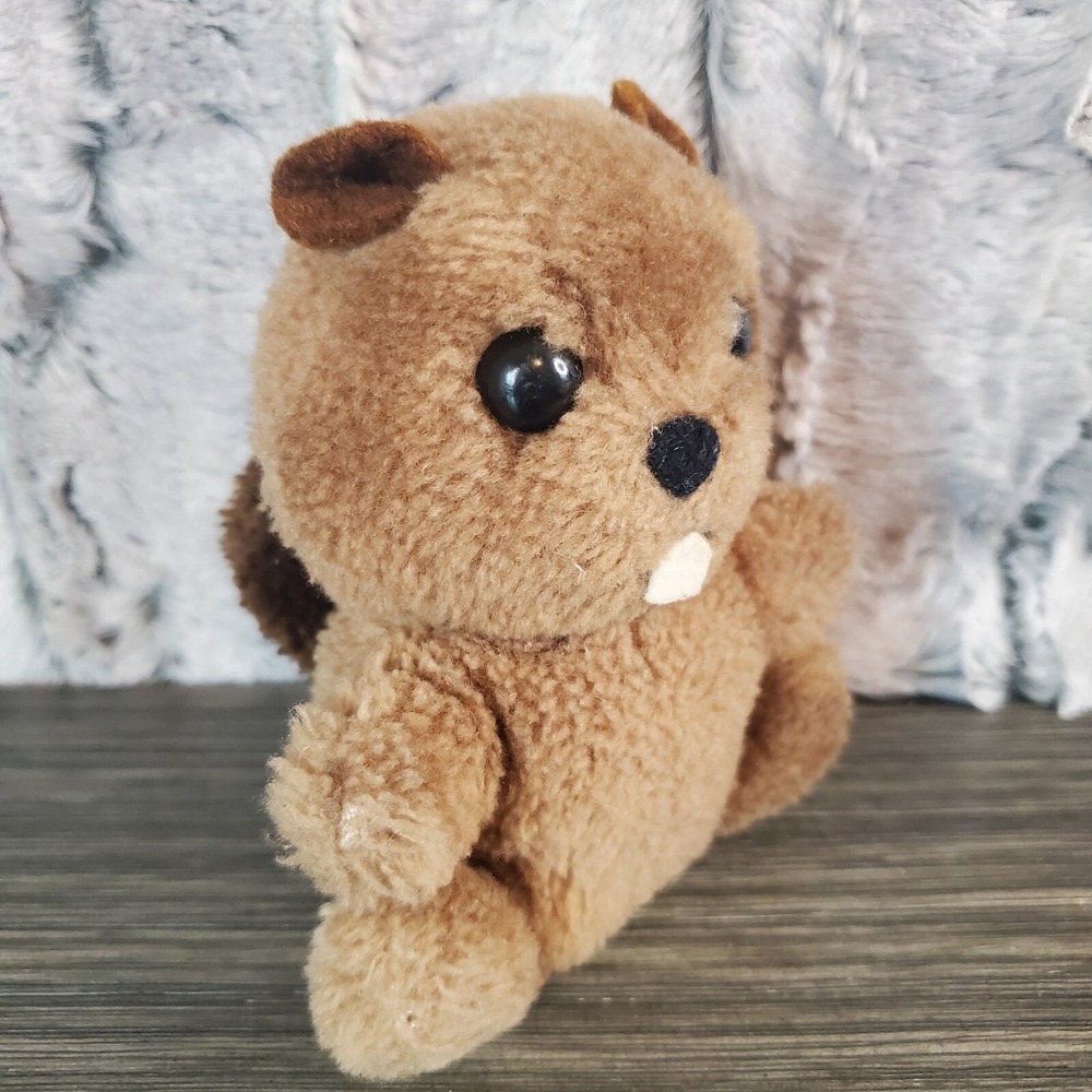 Vintage 1978 Dakin Buckaroo Beaver Tiny Brown 5" Plush Stuffed Animal